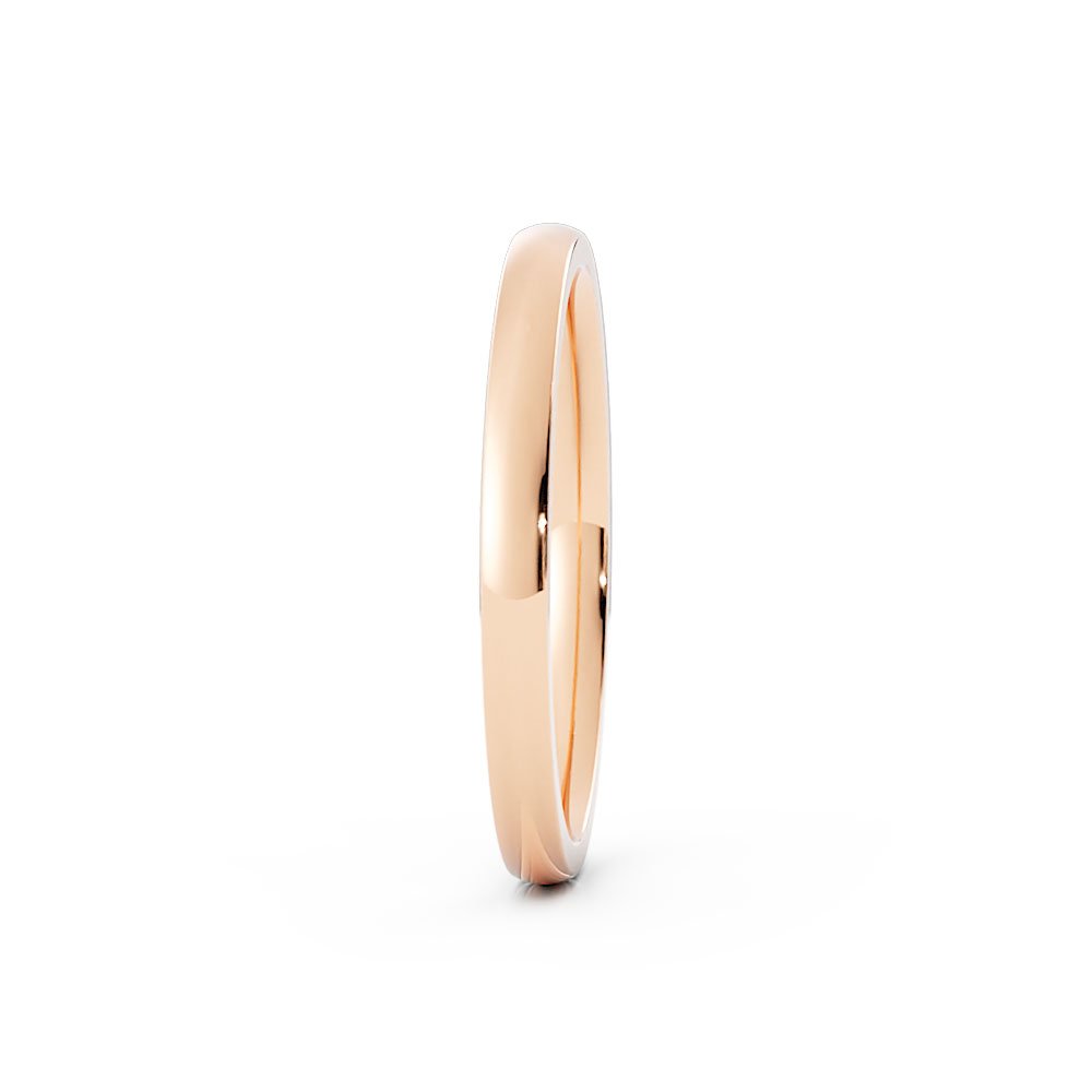 10k Rose Gold 2mm Lightweight Domed Comfort Fit Wedding Band