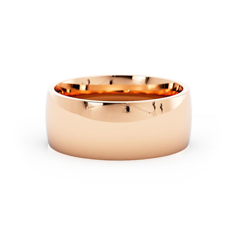 10K Rose Gold 8mm Lightweight Domed Comfort Fit Wedding Band