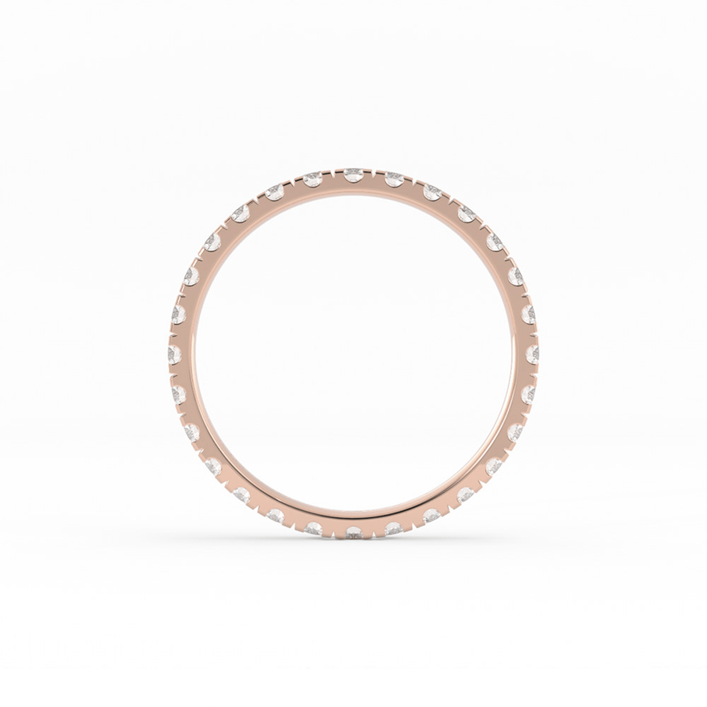 10K Rose Gold Round Eternity Lab Grown Diamond Wedding Band