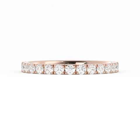 10K Rose Gold Round Eternity Lab Grown Diamond Wedding Band