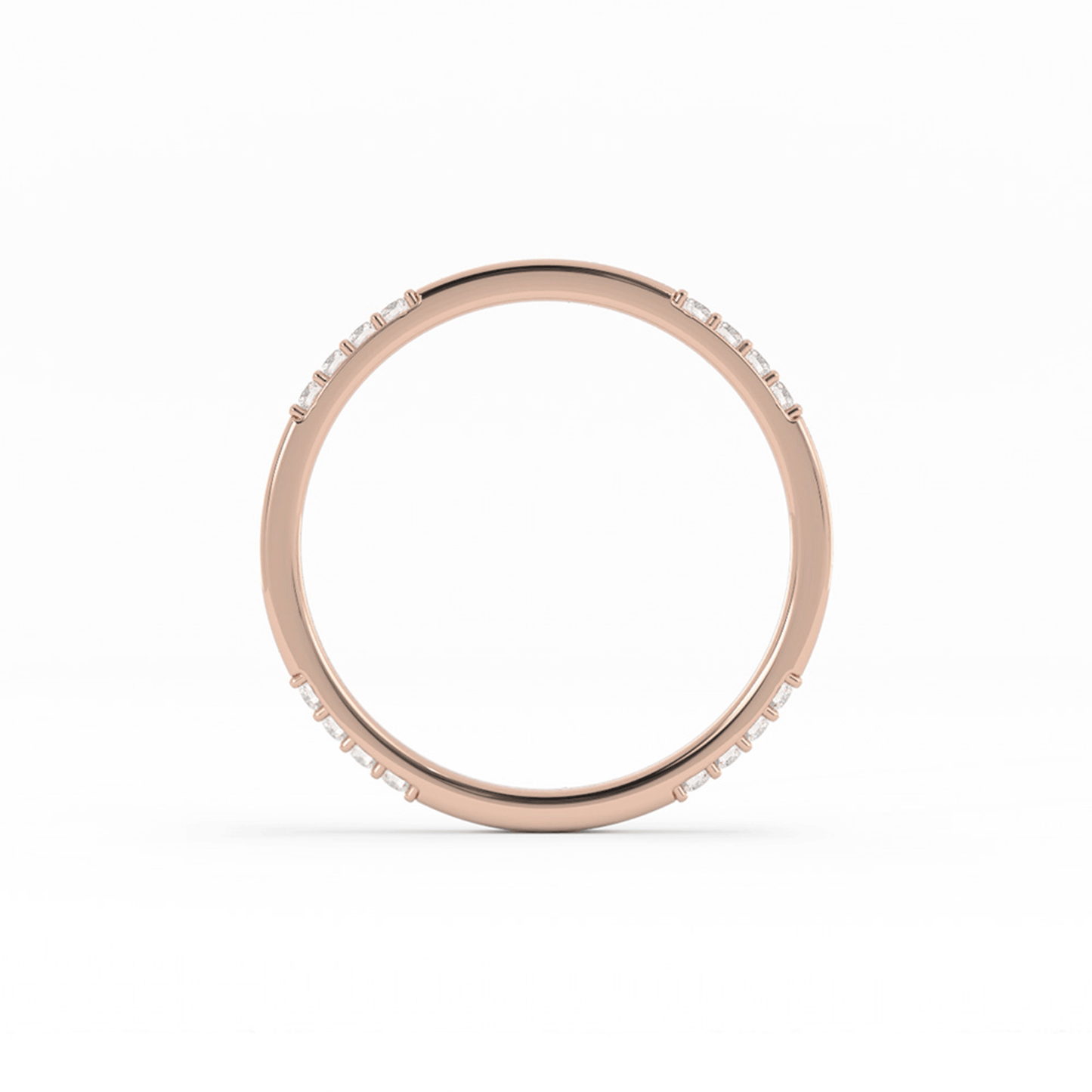 10K Rose Gold Round 16 Grouped Natural Diamond Wedding Band