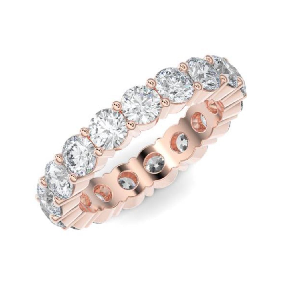 10K Rose Gold Round Eternity Lab Grown Diamond Wedding Band