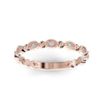 10K Rose Gold Round Bead and Eyelet Lab Grown Diamond Wedding Band
