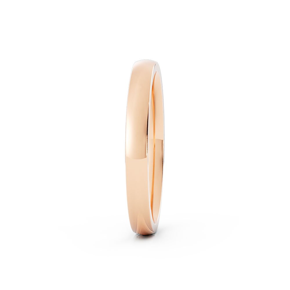 10k Rose Gold 2.5mm Mid-Weight Domed Comfort Fit Wedding Band