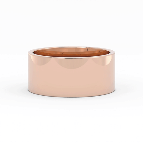 10K Rose Gold 10mm Flat Comfort Fit Wedding Band