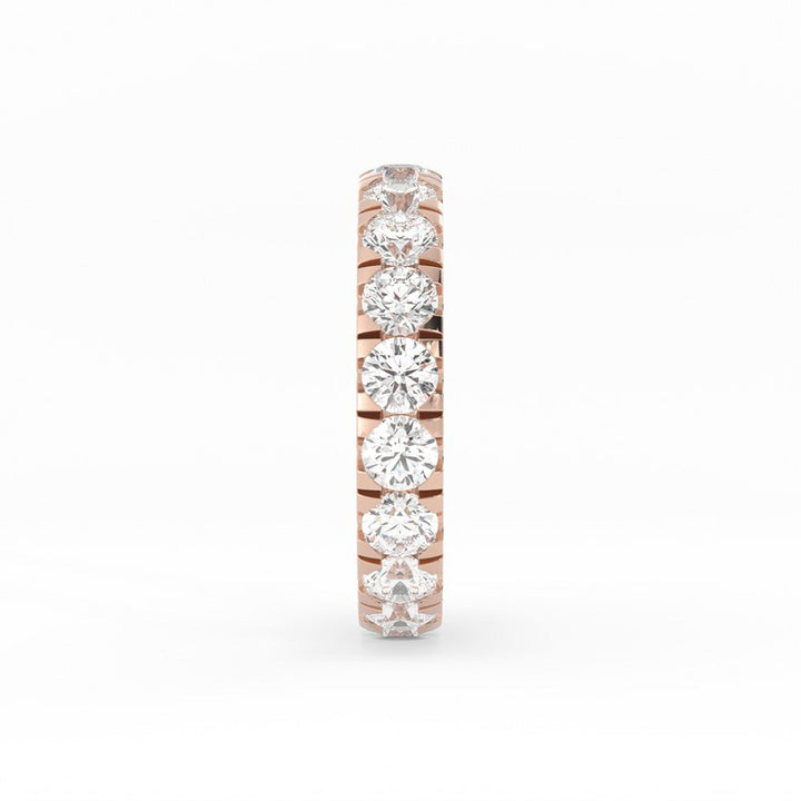 10K Rose Gold Round Lab Grown Diamond Eternity 3.9mm Wedding Band