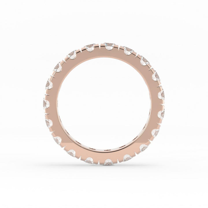 10K Rose Gold Round Lab Grown Diamond Eternity 3.9mm Wedding Band
