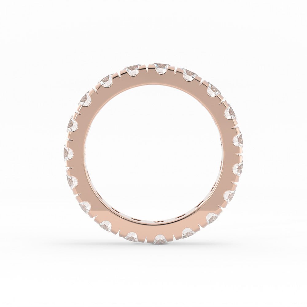 10K Rose Gold Round Lab Grown Diamond Eternity 3.9mm Wedding Band