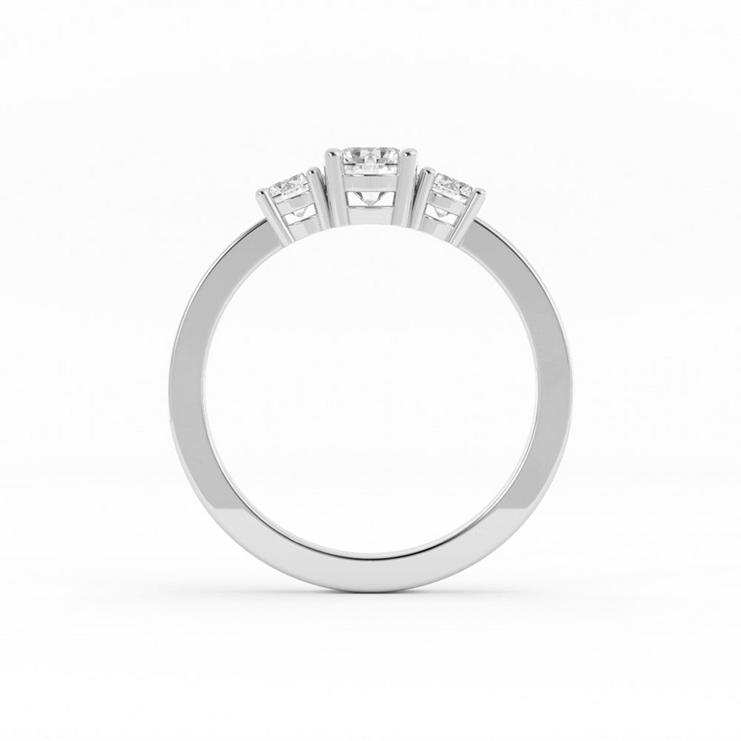 0.5ct Lab Grown Diamond Round Three Stone 10K White Gold Engagement Ring