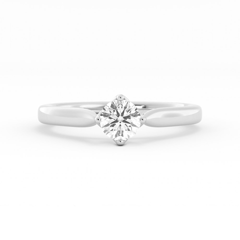 0.5ct Lab Grown Diamond Round Solitaire 10K White Gold Engagement Ring