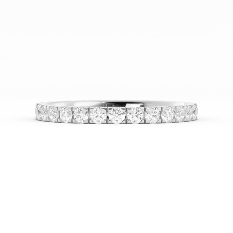 10K White Gold Round Eternity Lab Grown Diamond Wedding Band