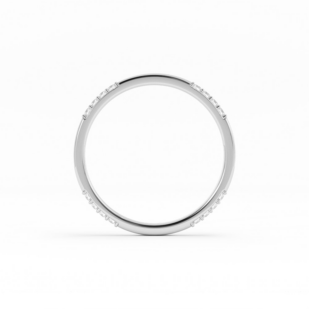 10K White Gold Round 16 Grouped Natural Diamond Wedding Band