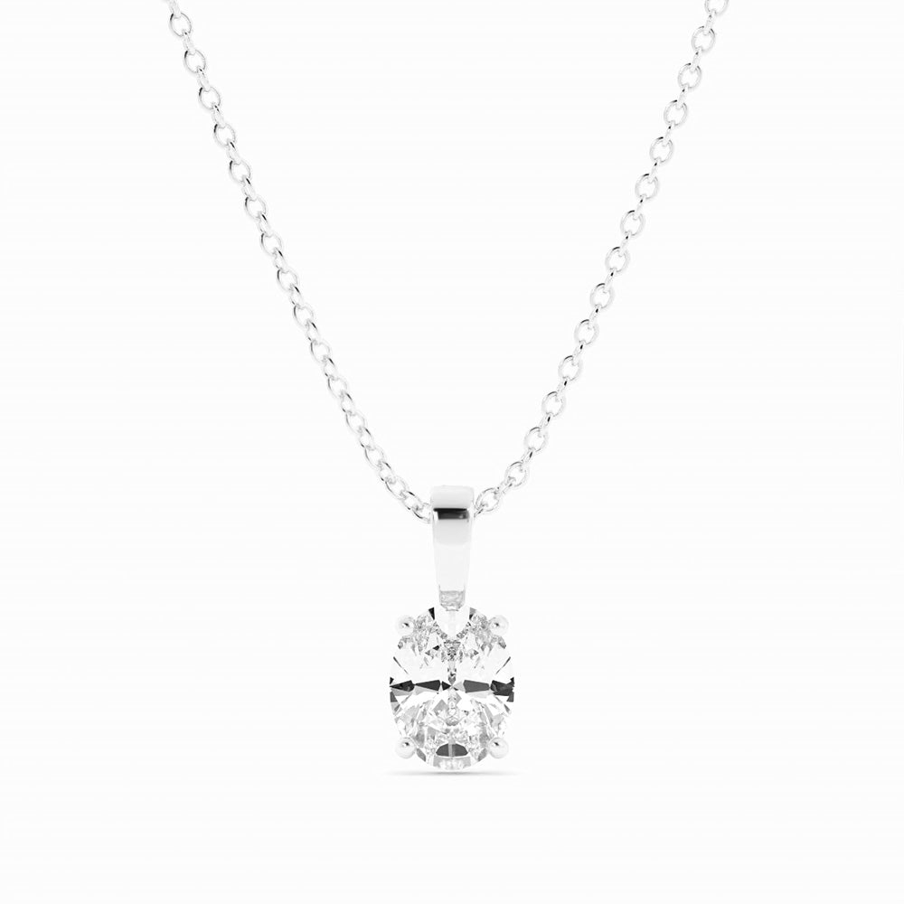Solitaire Oval Moissanite Necklace