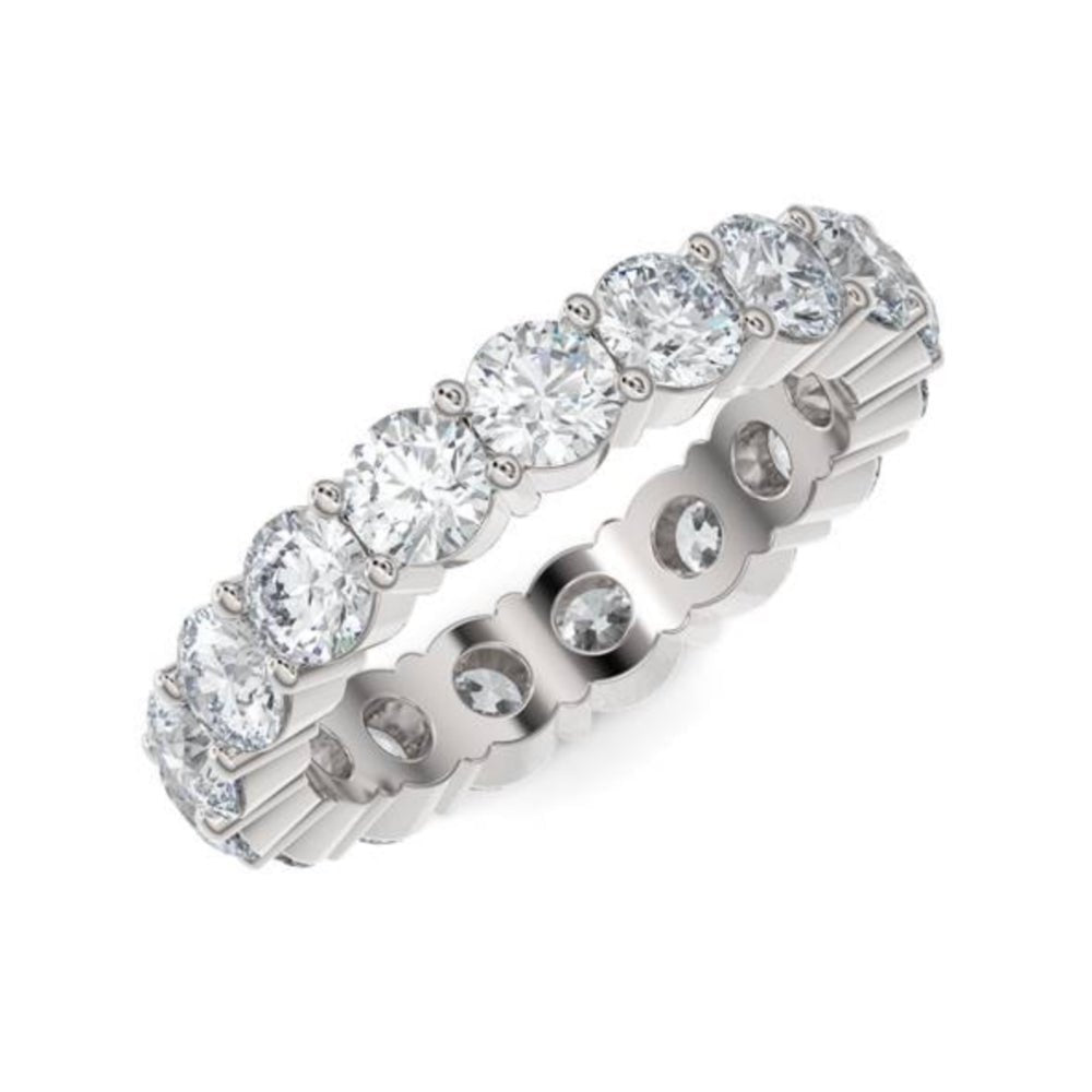 10K White Gold Round Eternity Lab Grown Diamond Wedding Band