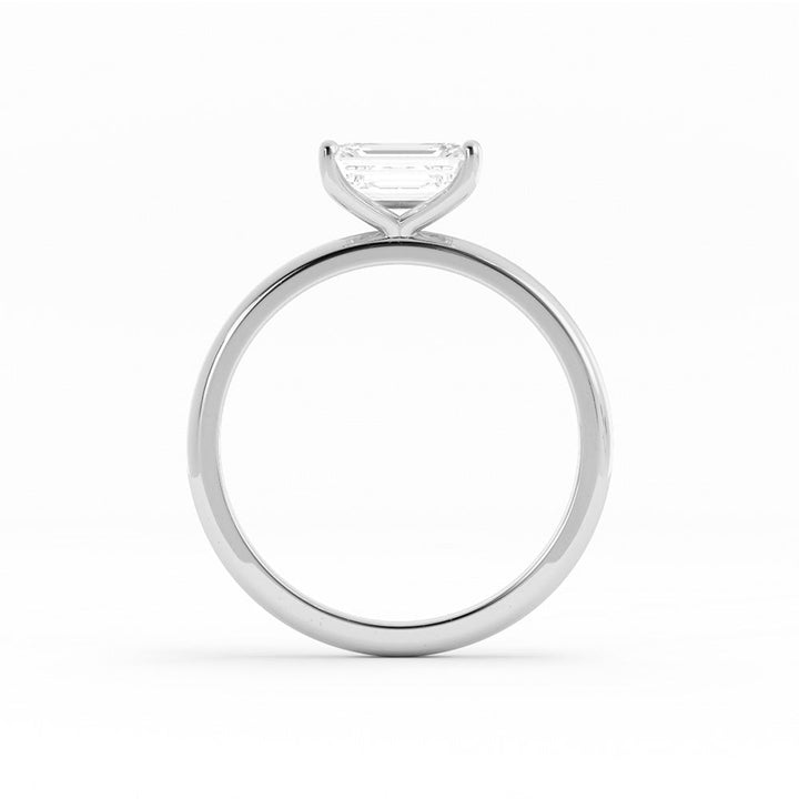 1.0ct Moissanite Emerald East West 10K White Gold Engagement Ring