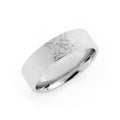 10K White Gold Scratch Flat with Slanted Edge 6mm Wedding Band
