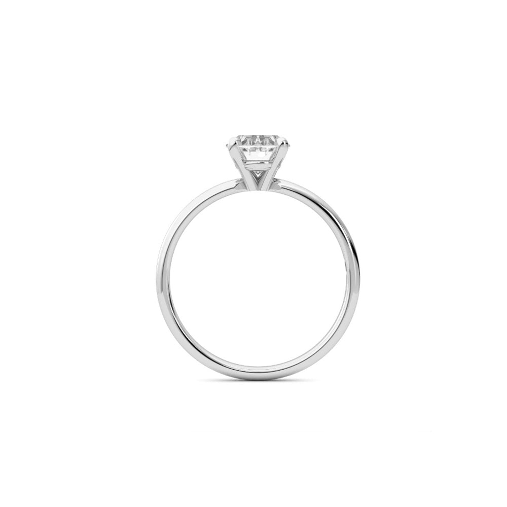 1.09ct Moissanite Oval Solitaire 10K White Gold Engagement Ring