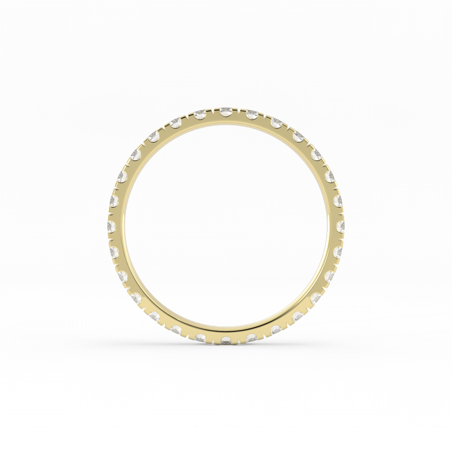 10K Yellow Gold Round Eternity Lab Grown Diamond Wedding Band