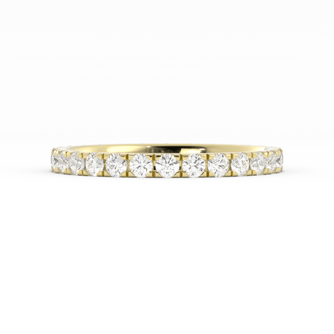 10K Yellow Gold Round Eternity Lab Grown Diamond Wedding Band