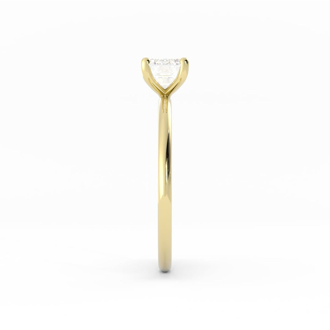 1.0ct Moissanite Emerald East West 10K Yellow Gold Engagement Ring