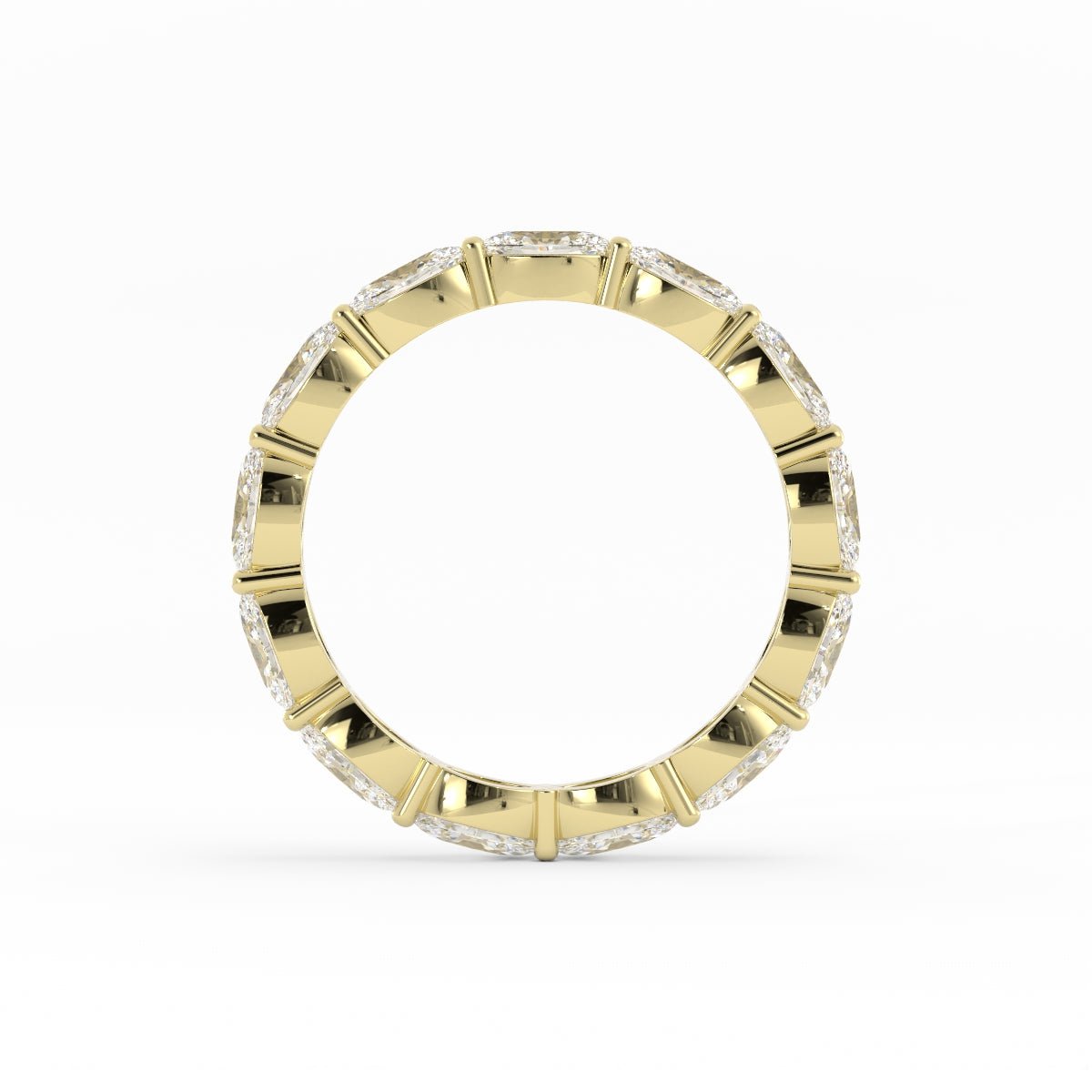 10K Yellow Gold Lab Grown Diamond Oval Eternity 2.67mm Wedding Band