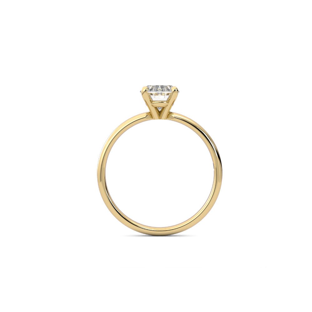1.09ct Moissanite Oval Solitaire 10K Yellow Gold Engagement Ring