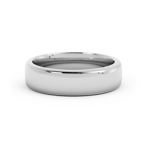 14K White Gold 5.5mm Super Heavyweight Domed Comfort Fit Wedding Band