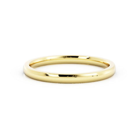 14K Yellow Gold 2mm Lightweight Domed Comfort Fit Wedding Band