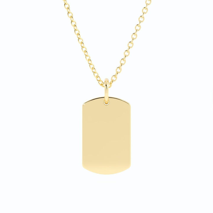 Engravable Dogtag Pendant Necklace 14k Gold Fill with 14k Gold Plating-1