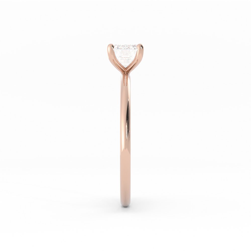 1.0ct Moissanite Emerald East West 14K Rose Gold Engagement Ring