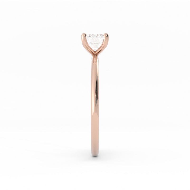 1.0ct Moissanite Emerald East West 14K Rose Gold Engagement Ring