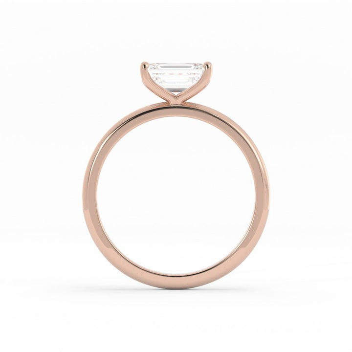 1.0ct Moissanite Emerald East West 14K Rose Gold Engagement Ring