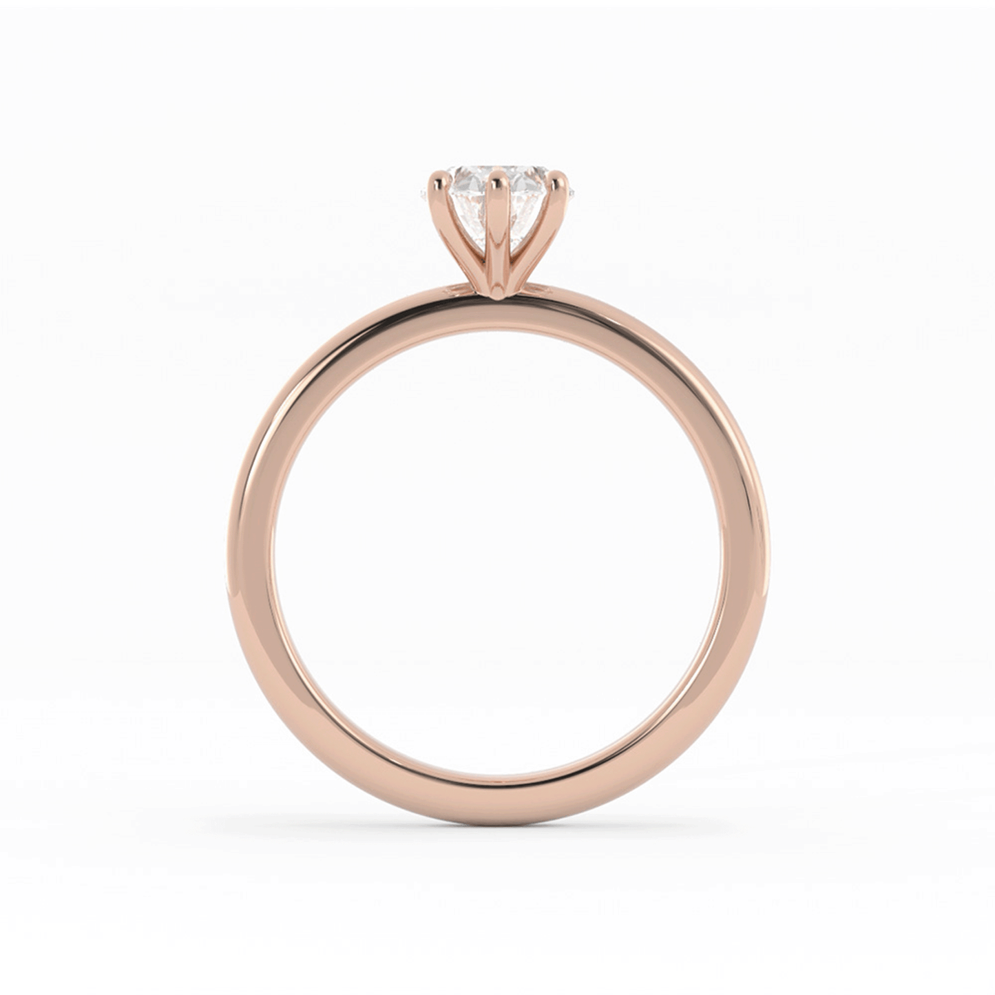 1.25ct Moissanite Oval Solitaire 14K Rose Gold Engagement Ring