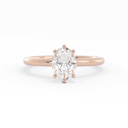 1.25ct Moissanite Oval Solitaire 14K Rose Gold Engagement Ring