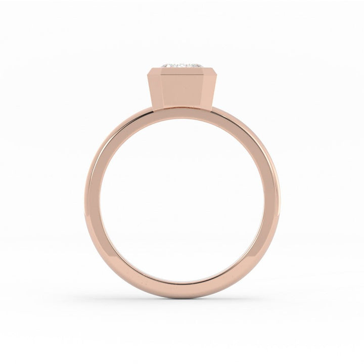 1.0ct Moissanite Emerald North South Solitaire 14K Rose Gold Engagement Ring