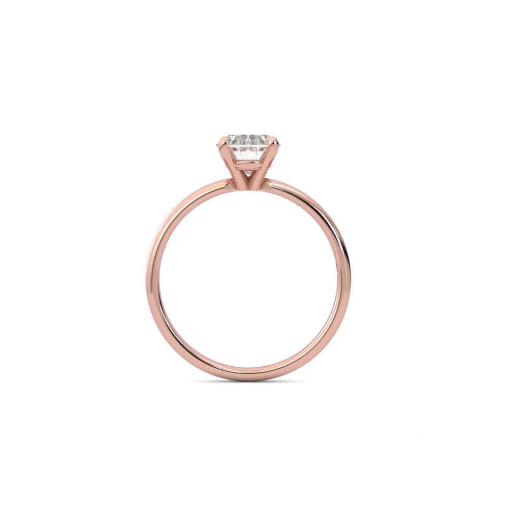 1.09ct Moissanite Oval Solitaire 14K Rose Gold Engagement Ring