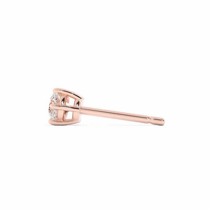0.25ct Lab Grown Diamond Round 4mm Stud 14K Rose Gold Earring