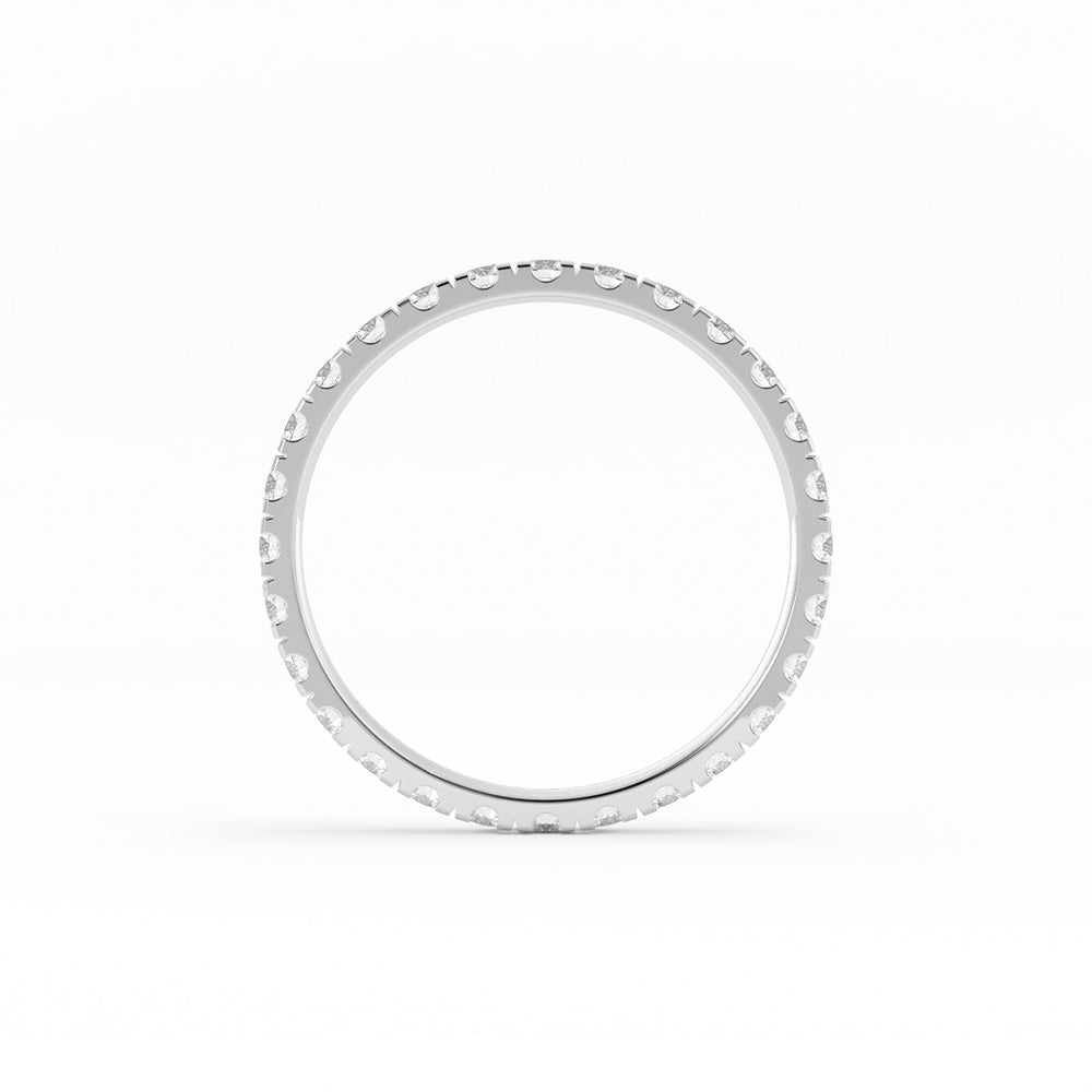 14K White Gold Round Eternity Lab Grown Diamond Wedding Band