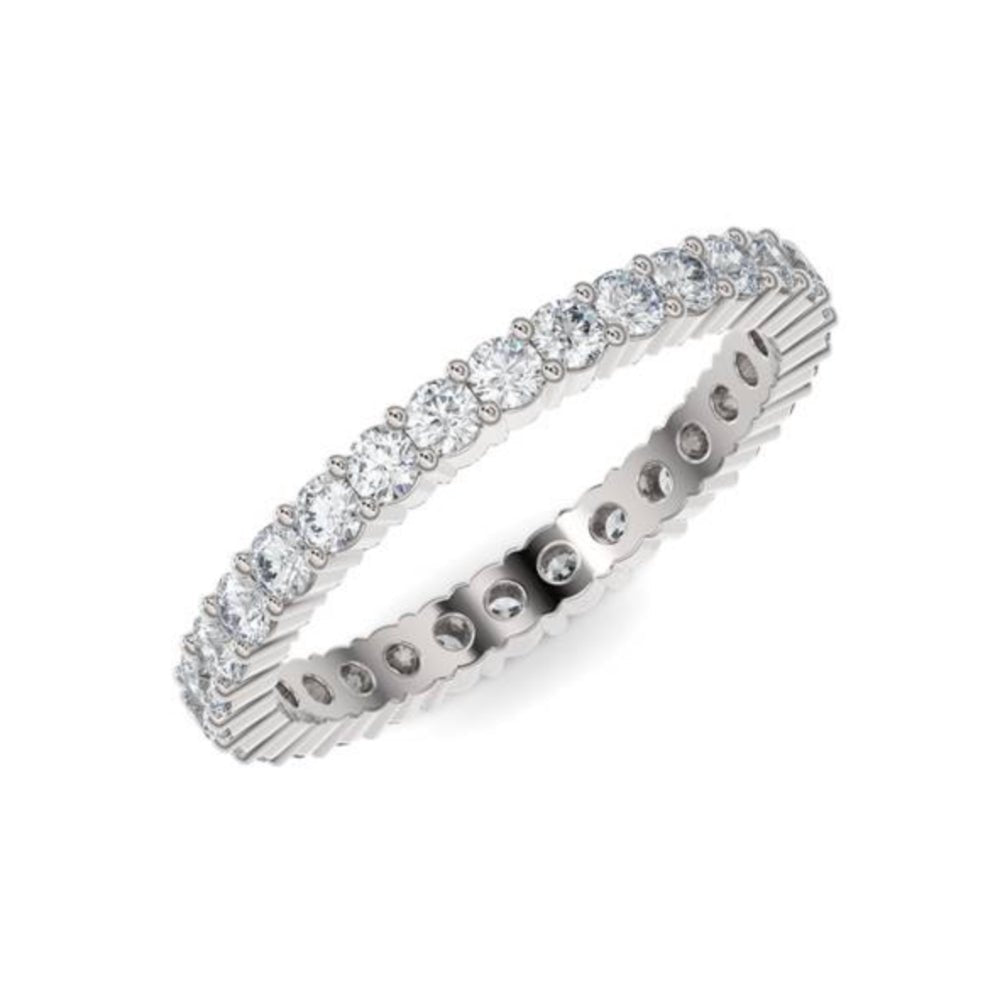 14K White Gold Round Eternity Lab Grown Diamond Wedding Band
