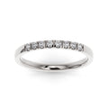 14K White Gold Pave Eight Stone Lab Grown Diamond Wedding Band