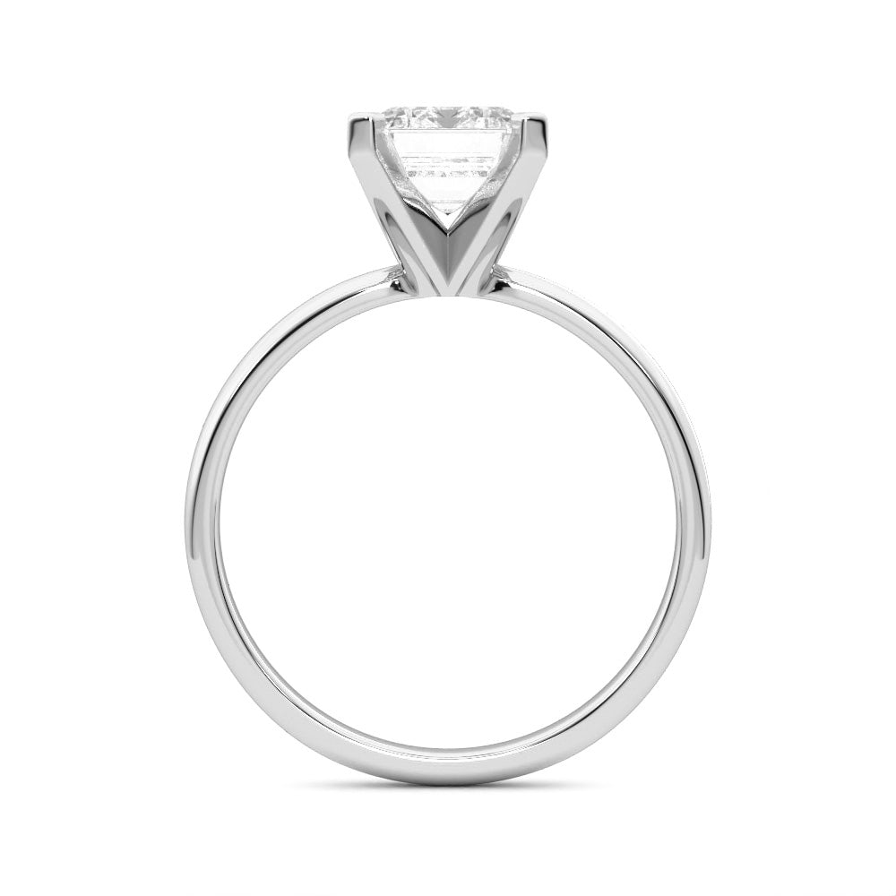 1.67ct Moissanite Emerald Solitaire 14K White Gold Engagement Ring