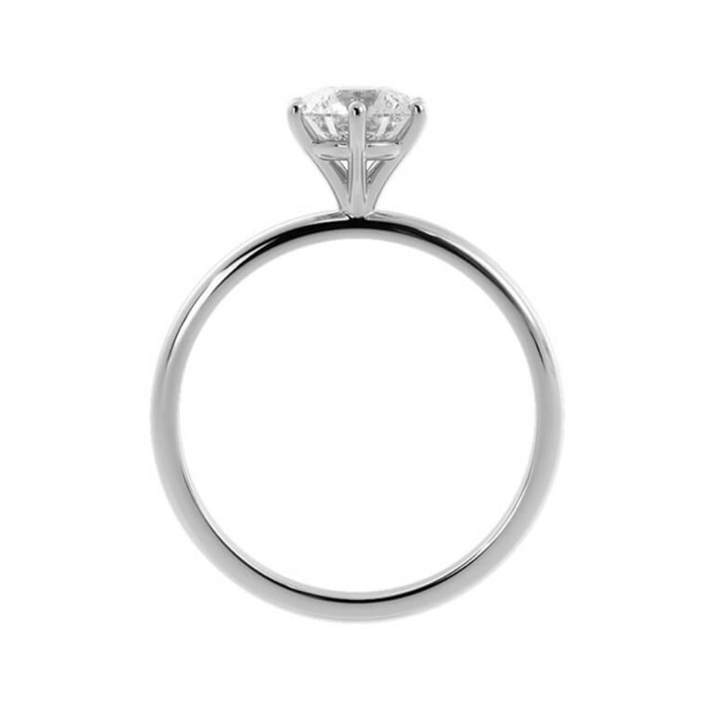 1.0ct Moissanite Round Solitaire 14K White Gold Engagement Ring