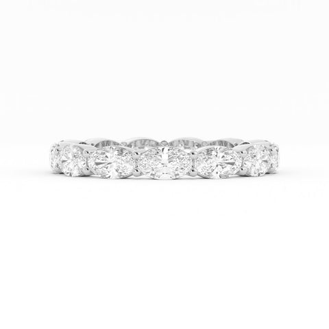 14K White Gold Lab Grown Diamond Oval Eternity 2.67mm Wedding Band