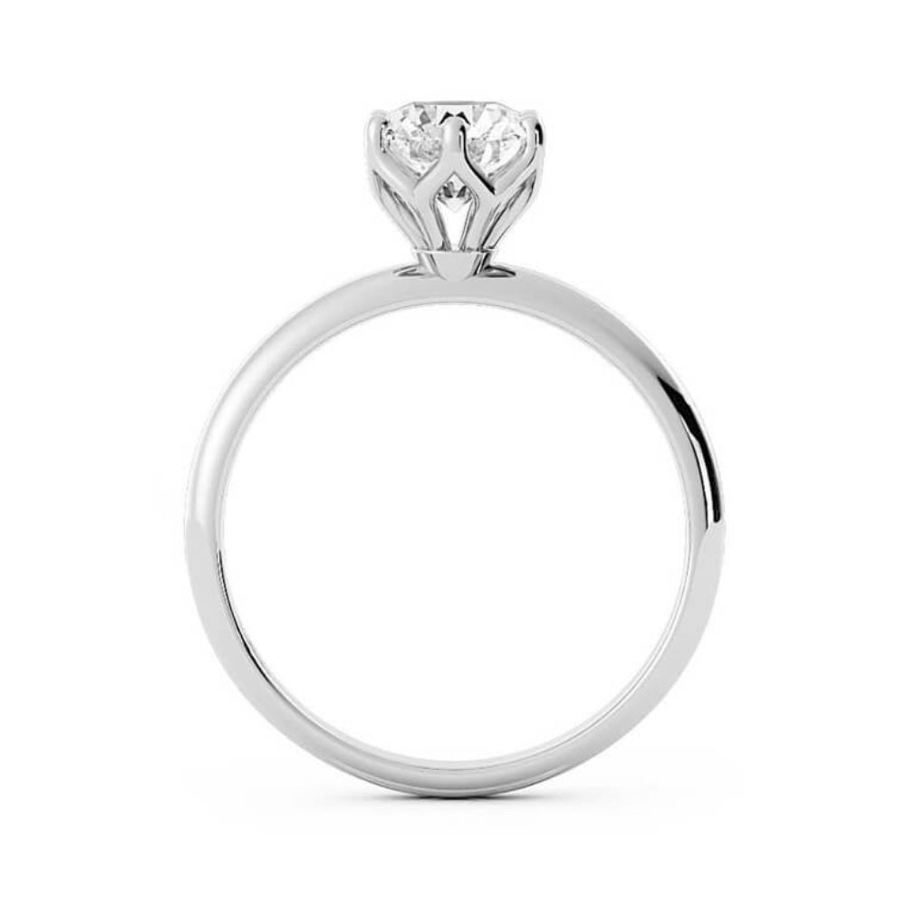 1.0ct Moissanite Round Solitaire 14K White Gold Engagement Ring