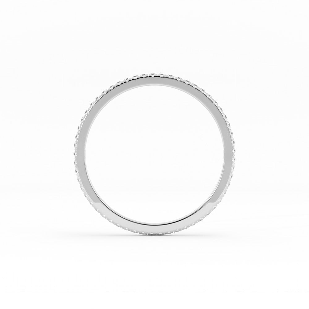 14K White Gold Moissanite Eternity 1.7mm Wedding Band