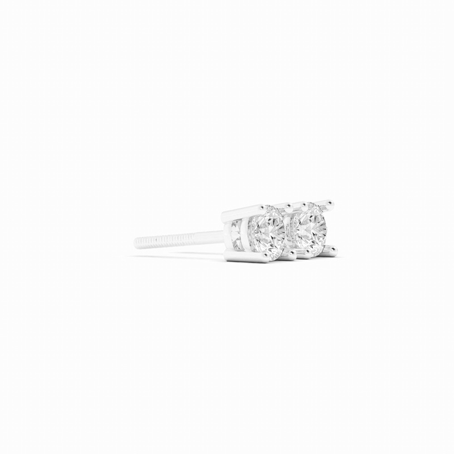0.25ct Lab Grown Diamond Round Solitaire 14K White Gold Earring
