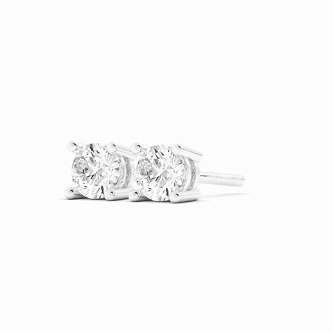 0.25ct Lab Grown Diamond Round Solitaire 14K White Gold Earring