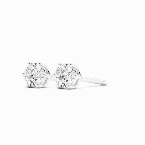 0.25ct Lab Grown Diamond Round 4mm Stud 14K White Gold Earring