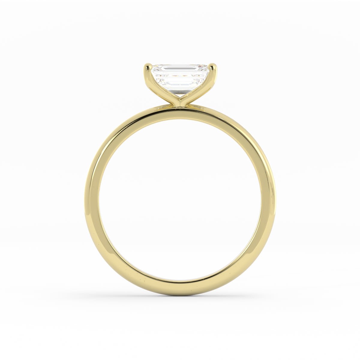 1.0ct Moissanite Emerald East West 14K Yellow Gold Engagement Ring