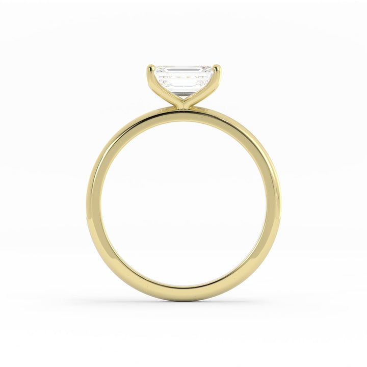 1.0ct Moissanite Emerald East West 14K Yellow Gold Engagement Ring